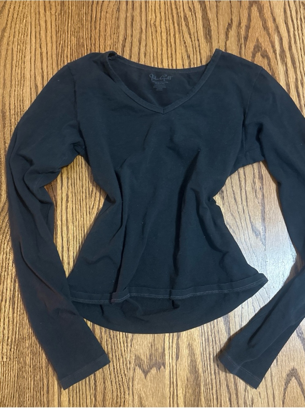 Brandy Melville Black V-Neck Long Sleeve Top